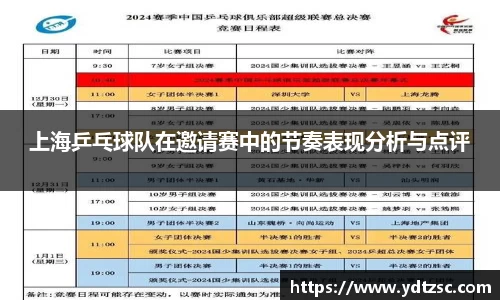 上海乒乓球队在邀请赛中的节奏表现分析与点评
